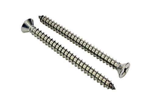 #14 X 3'' Stainless Flat Head Phillips Wood Screw, (25 Pc), 18-8 (304) Stainless Steel Screws By Bolt Dropper #TOP18
