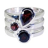 joyas plata granat schöner edelstein 925 silber roter granat ring - januar geburt steinbock astrologie schöner edelstein ring