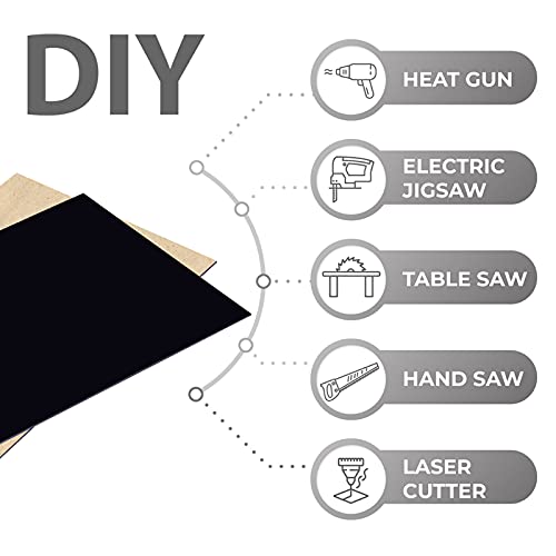 Image of XLNTTECH Black Cast Acrylic Sheet Opaque Plastic Sheet 12 inch x 20 inch x 1 /8 inch Thick for Signs, DIY Projects.