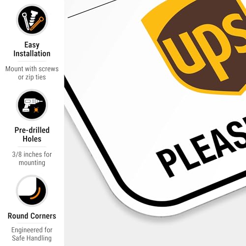 Image of Package Delivery Sign, Please Leave Packages Here Sign, FedEx, Amazon, UPS, USPS, 12x18 Inches, Rust Free .063 Aluminum, Fade Resistant, Made in USA by Sigo Signs
