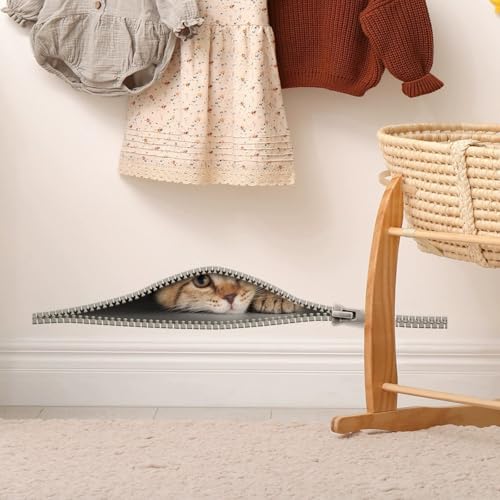 Pegatina Gato para Tapa de Inodoro PVC Autoadesivo Impermeable, Pegatina WC Divertida, Decoración Inodoro para Baño & Hogar