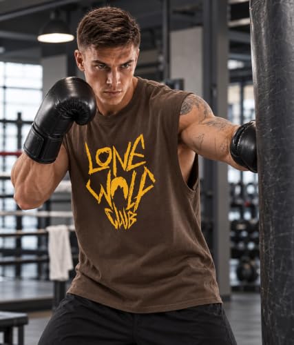 Image of SHODOX Men's 100% Cotton Tank Top | Round Neck Sleeveless Gym Vest | Loose Fit Casual Sportswear T-Shirt | Breathable & Lightweight Fitness Wear for Workout & Active Wear