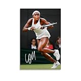LOGAUT Coco Gauff Poster Tennis Signed Poster Wall Art Canvas Print, Room Aesthetic Home Decoration Painting; (ID111); Unframe; 12x18inch(30x45cm)