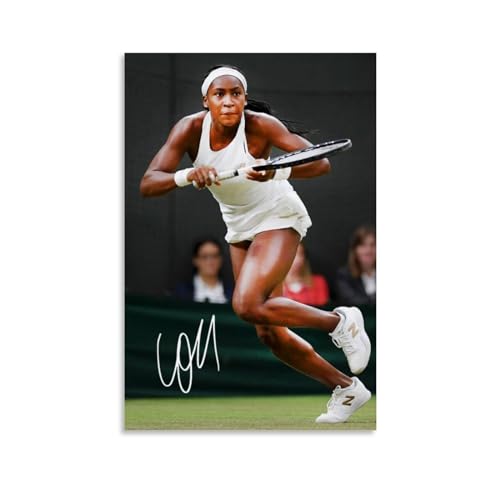 LOGAUT Coco Gauff Poster Tennis Signed Poster Wall Art Canvas