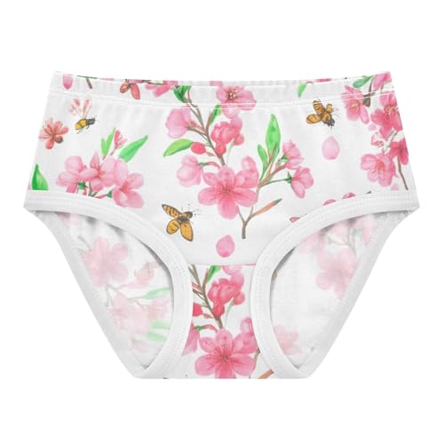 Pink Cherry Blossoms Flower Toddler Underwear Custom 2t Cotton Panties Little Girl Cartoon Kids Briefs Undies