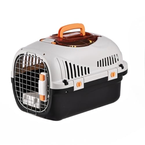 Dtnw ペットキャリー 猫 キャリーケース 小型犬用クレート ペットキャリーバッグ 天窓付き 航空輸送対応ペットキャリーケース 通気性&組立簡単 ケージアウトボックス キャンピングキャリー おむつボード完備 (天窓,ダークグレー)