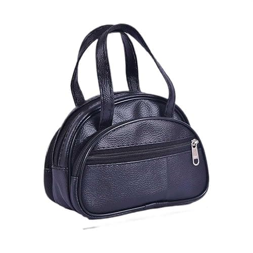Black Mini Handbag for Women | Stylish PU Leather Shoulder Bag with Top Handles & Zipper Closure | Elegant Small Purse for Daily Use, Party & Travel-image-46