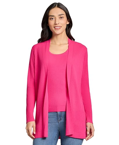 Image of Jones New York Women's Long Sleeve Cardigan with Side Slits