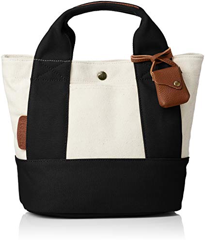 ミニトート コンビキャンバス/カウレザー ブラック