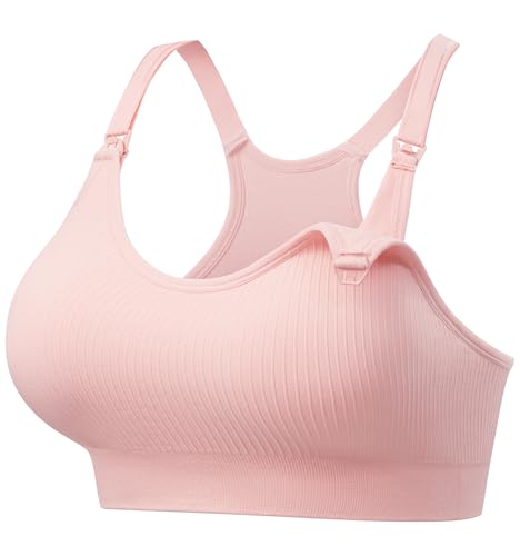 Image of Angelhood Nursing Bras for Breastfeeding, Criss-Cross Back Nursing Sports Bra, Low Impac Support Yoga Maternity Bras