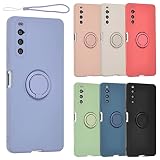 Xperia 10 IV ケース シリコン リング Xperia10IV ソフトケース カバー スマホケース 薄型 保護 耐衝撃 SO-52C SO52C SOG07 エクスペリア10IV au docomo softbank UQmobile パープル A799X10IVPU
