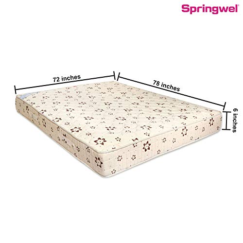 Image of Springwel Ecosoft 6-inch King Size Pocket Spring Mattess (Beige, 78x72x6)