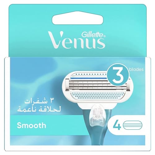 Gillette Venus Smooth Razor Blades for Women, Pack of 4 Refill Blades (Packaging May Vary) -  Procter & Gamble, 867-62709