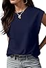 GRECERELLE Womens Cotton T Shirts Cap Sleeves Loose Fit Basic Ladies Tops for Casual Comfort Soft Crew Neck Summer Tees (Navy Blue, 3XL) #2