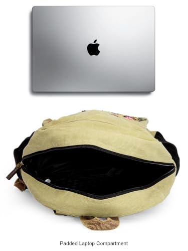 Image of The House of tara Canvas Laptop Backpack for Men & Women 16 Liters | Casual Bag with Waterproof Inner Lining & Laptop Compartment (fits up to 15.6 Inch) | Suitable for College & Travel (Desert Beige)