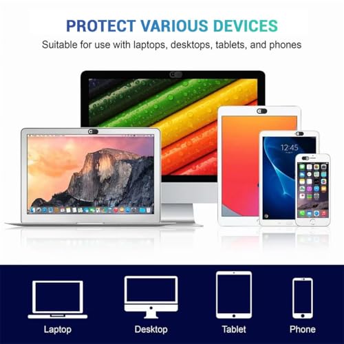 LIRAMARK Webcam Cover, Privacy Protector Webcam Cover Slide, Compatible with Laptop, Desktop, PC, Smartphone, Protect Your Privacy and Security, Strong Adhesive (Rectangle) Set of 3 Black 5