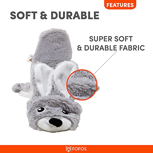 Image of BarkButler x Fofos Skinneez Stuffing Free Rabbit - Soft & Squeaky Toys for Dogs, Dog Toys for Large Dogs (5-30kgs) - Grey