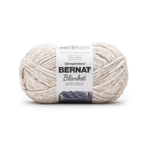 Image of Bernat Blanket Speckle Cream Yarn - 2 Pack of 10.5oz /300g - Polyester - #6 Super Bulky - 220 Yards - Knitting & Crochet