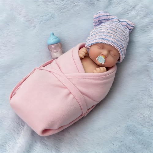Muñeco bebé mini silicona 7 pulgadas dura miniatura 2