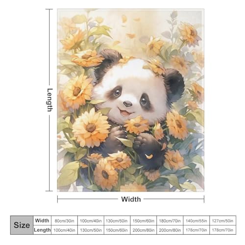 Jeté flannel panda confortable et plaid couverture chaud durable pour sofa