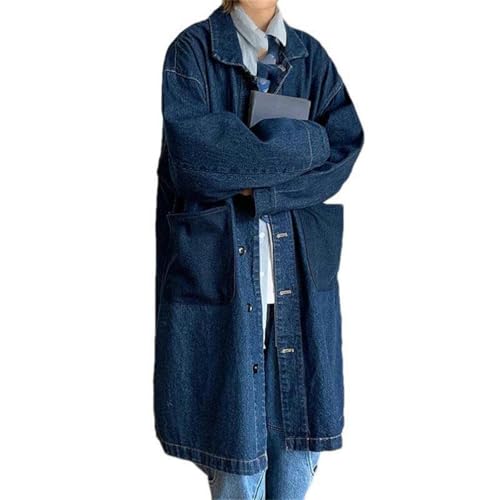 Manteau homme denim breaker boutonné coupe longue couleur unie uni