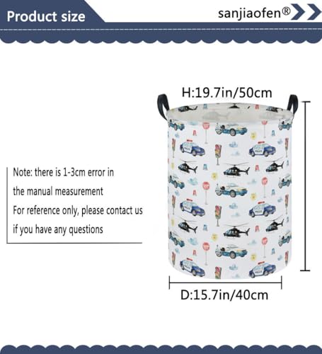 Image of Police car Laundry Hamper,City Car Baby Laundry Hamper Kid Storage Basket,Collapsible Fabric Storage Container,Kids Laundry Basket,Gift Baskets,Toy,Home Organizer(Police car)