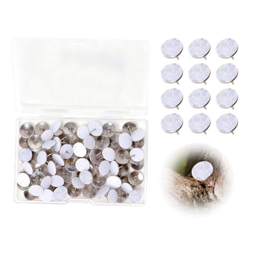 Amzlysdok 100PCS Reflective Trail Markers High Visibility Reflective Tacks for Trail Marking Hunting Outdoor Hiking Camping Tree Stand