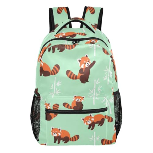 Sac à dos d'école panda rouge menthe pour le voyage et les sorties d'ados