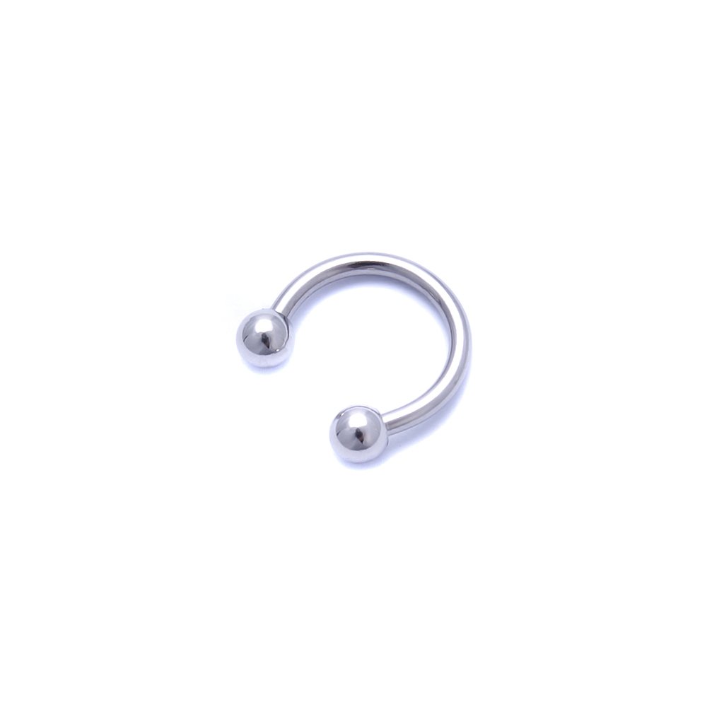 4youquality Surgical Steel Horseshoe Nose Lip Ear Teeth Piercing Hoop Ring Daith Tragus Ring (6mm*1.2mm, Silver)