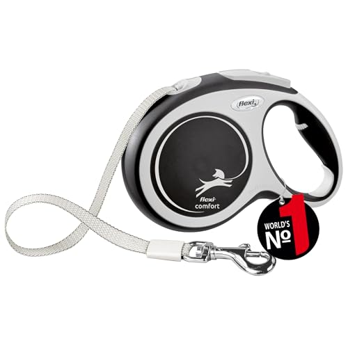 flexi® Comfort L Gurt 8 m schwarz, Roll-Leine für Hunde bis 50 kg
