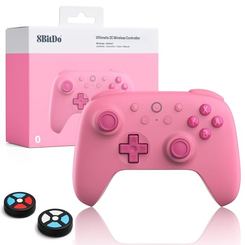 Image of 8Bitdo Ultimate 2C Bluetooth Controller for Switch /Switch 2 - Wireless Gaming Controller with Hall Effect Joysticks, 6-Axis Motion Control, Remappable L4 /R4 Bumpers & Turbo Function(Pink)