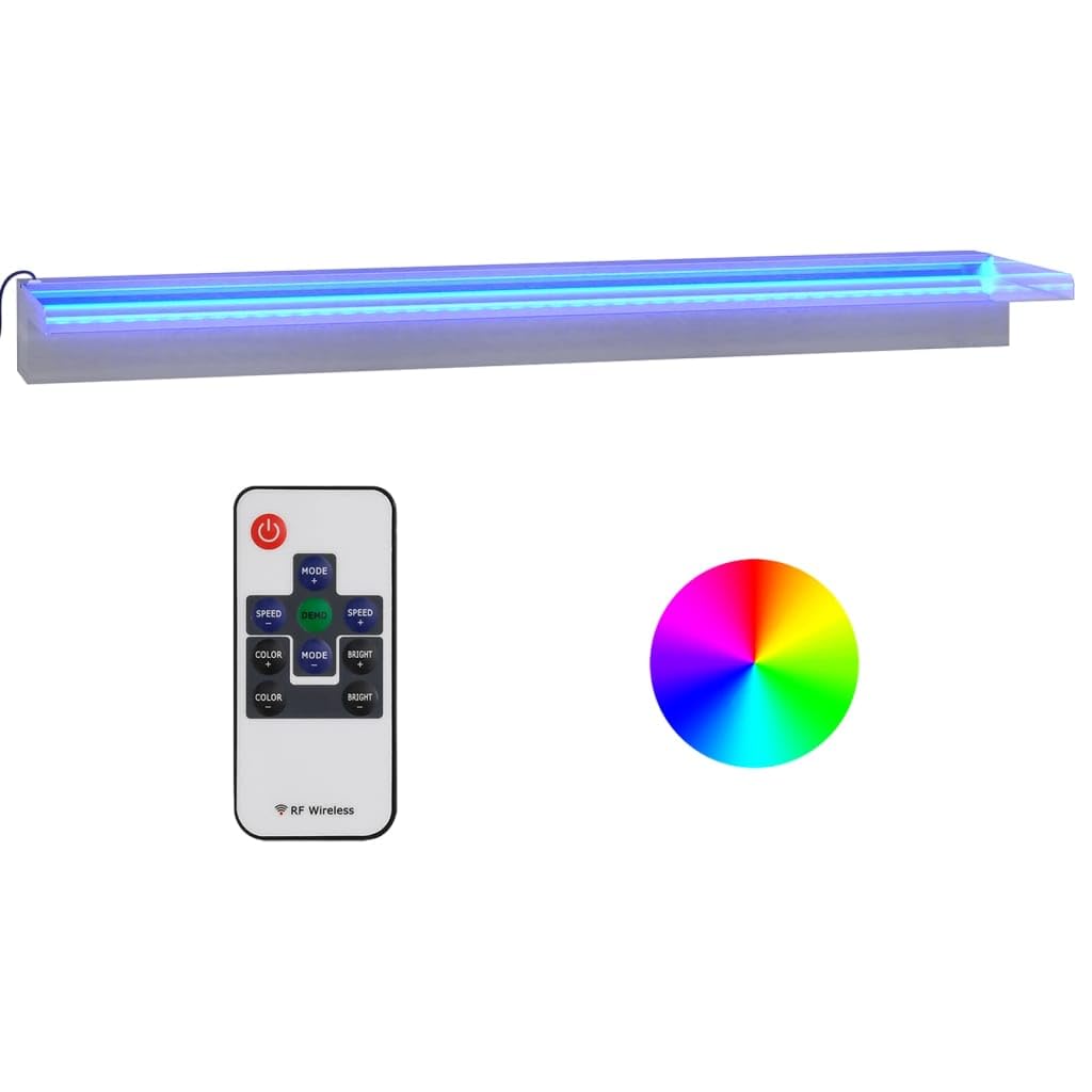 Fuente Cascada con LED RGB Acero Inoxidable 90 cm