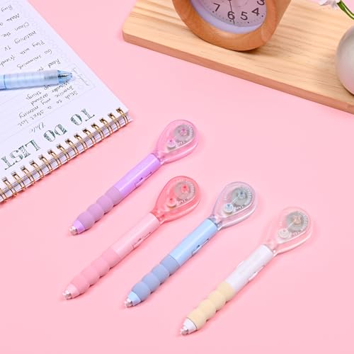 Temiary 4 Pcs White Correction Tape Pen, 19.69 ft Smooth Pull Out Tape Pens, Instantly Dry, Easy to Use Applicator for School Office Supplies (Multicolor) - Thumbnail 6