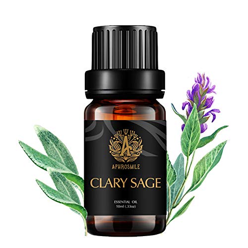 Aphrosmile Clary Sage Essential Oil - 100% Pure Clary Sage Oil, Organic Therapeutic-Grade Aromatherapy Essential Oil 10mL/0.33oz