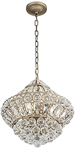 Vienna Full Spectrum 81148 Wallingford Antique Brass Gold Chandelier Lighting 16 Inch Wide Clear Crystal Shade 6-Light Fixture thumb #7
