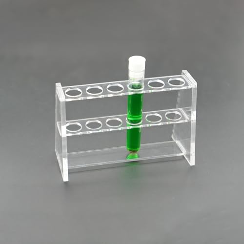 1 Pcs Clear Acrylic Test Tube Rack, 6 Holes for 10mL Tubes, 16mm Diameter