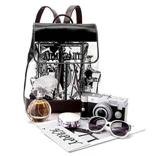 Sac à dos adolescentes en cuir multicolore avec lettres - 5