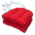 MTMR Water-Repellent Outdoor Chair Cushions Set of 2, 19”X19” Patio Chair Cushions with High Elasticity PP Cotton, No Fading Tufted Outdoor Cushions for Patio Furniture, Thick Outdoor Seat Cushions