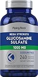 Piping Rock Glucosamine Sulfate 1000mg | 240 Capsules | Mega Strength | Joint Support | Sodium Free | Non-GMO & Gluten Free Supplement
