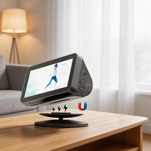Soporte para Echo Show 5 rotatorio negro que ahorra espacio 3