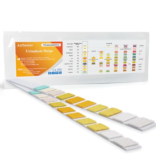 10-in-1 urine test strips 10 parameters for urinalysis - rapid tests for ketosis ph protein uti kidney and liver function-10 count