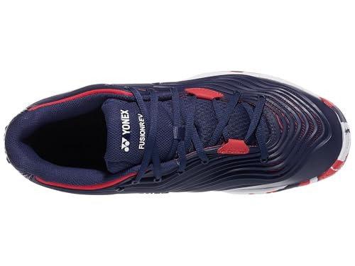 YONEX Men's Power Cushion Fusionrev 5 Tennis Shoes Navy and Red4