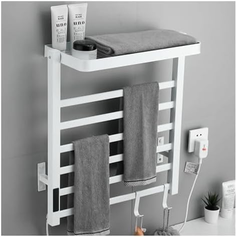 Electric Towel Rack Constant Temperature Digital Display Towel Heated Storage Rack Bathroom Towel Warmer Bathroom Accessories(Black-Left line)