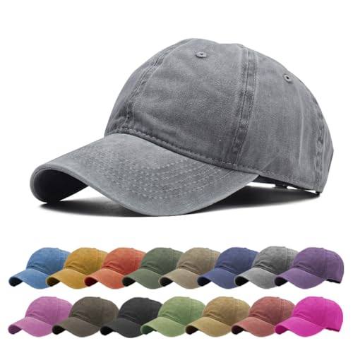 [ペンギンフライ] 帽子 キャップ メンズ レディース 浅め 無地 シンプル コットン 綿 ぼうし ウォッシュ加工 ヴィンテージ風 グレー