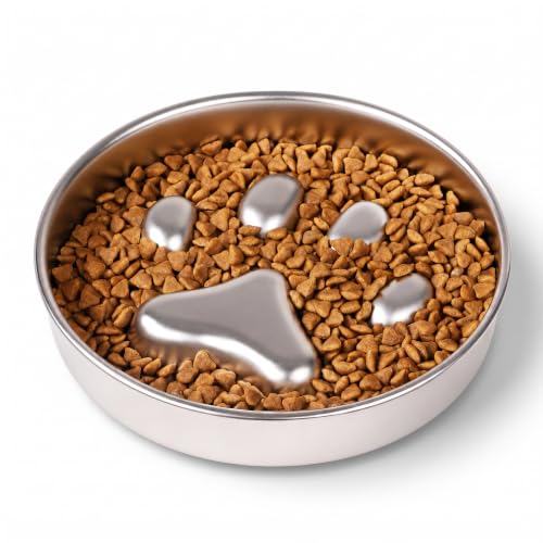 Ciotole per Cani Ad Alimentazione Lenta in Acciaio Inossidabile, Ciotola per Cibo per Animali Poco Profonda, Ciotole per Gatti, Piatto per Animali Labirinto per Rallentare il