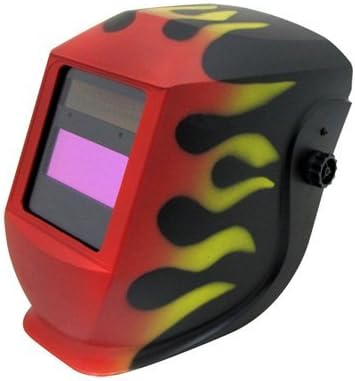Adjustable Welding Helmet with Flames Auto Darkening Lens Heavy Duty Welding Mask