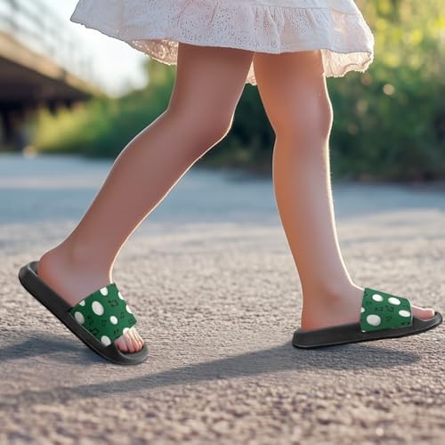 Howilath Ball Pattern Kids Beach Sandals Boys Slides Open Toe Flat Slippers Bathroom Shower Sandals with EVA Sole4