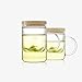 Emoi Glass Tea Cup with Infuser and Lid, 15oz/450ml Tea Mug with Tea Steeper and Bamboo Lid, Easy to Use, Ideal for Tea Lover to Make a Great Cup of Tea at Home or Office
