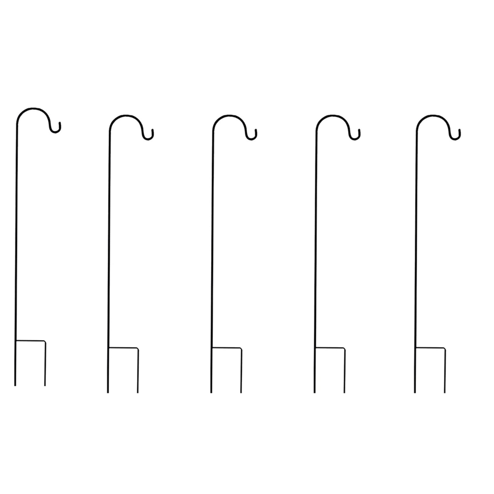 Hndhbfgrt 5X Shepherd Hooks Rust Garden Stake Outdoor Metal Plant Stand Hanger Bird Feeder Pole 120X10X1cm