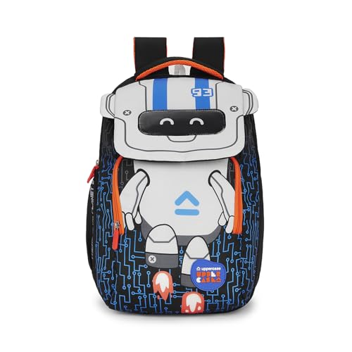 Image of uppercase Sprout School Bag for Kids | 2 Compartment | Black backpack with Well padded Shoulder Strap and Back | For Girls & Boys | 500 Days Warranty